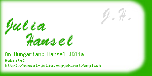 julia hansel business card